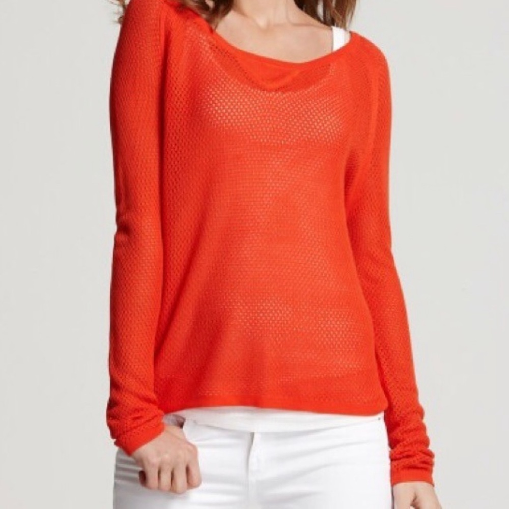 Rag and Bone tangerine knit beach top